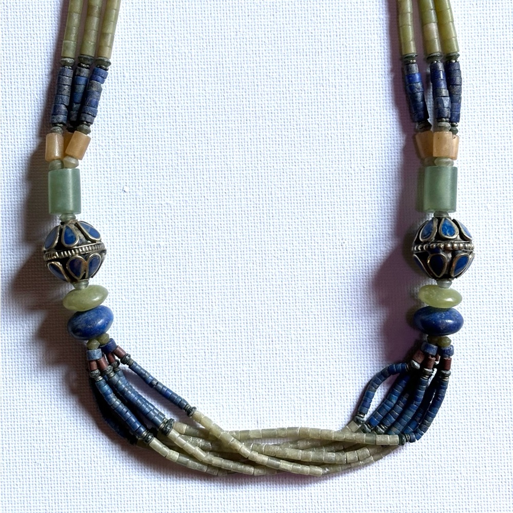 Vintage Multi Stranded Beaded Necklace!